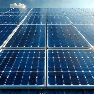 Solar Panel With (digital:1.33) Particles With Large Solar