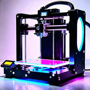 3d printer with neon accents