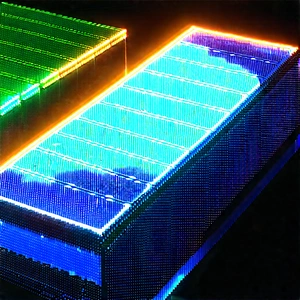 Solar Panel With Neon Accents With Blue Sitting