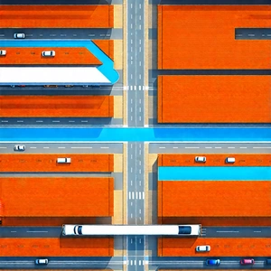 Urban Infographic Style: Aerial View Of Transportation Hub With Image, There