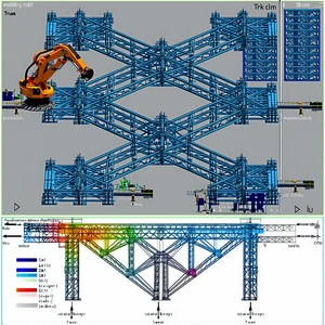 A Computer-generated Image Of A Large Blue Structure Is Displayed On A Computer Screen