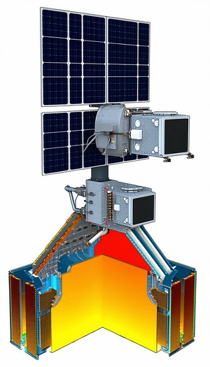 A Large, Multi-faceted Structure With A Solar Panel On Top