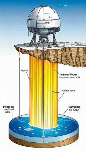The Image Is A Cartoon Drawing Of A Submarine, With A Large Red Line Coming Out Of It