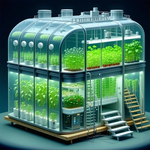 A Large, Multi-story Greenhouse Filled With Various Plants