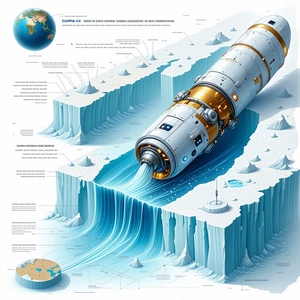 A Large White Submarine Is Shown In A Drawing, Traveling Through The Ocean