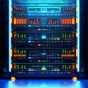 Server rack with data streams
