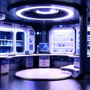 (futuristic:1.33) Research Laboratory With Image, There