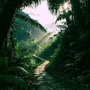 Nature Editorial Photography: Path Through Tropical Jungle With Image, There