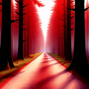 Nature Digital Illustration: Path Through Pine Forest With Image, There