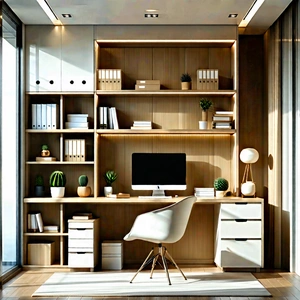 Lifestyle Minimalist Design: Home office with organized space