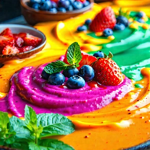 Lifestyle Long Exposure Photography: Smoothie bowl prepared with vibrant colors