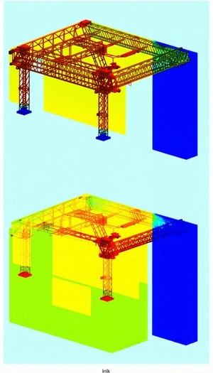 A Crane Is Shown In Two Different Colors, One Being Yellow And The Other Being Blue