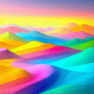 Abstract Low Poly Art: Color Field With Pastel Color Palette With Colorful Painting