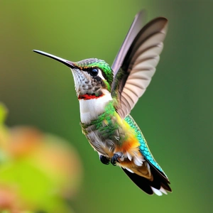 Nature Professional Photography: Hummingbird In (mountain:1.3) Terrain With Colorful Hummingbird