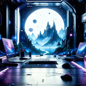 Futuristic Tech Startup Office With Image, There