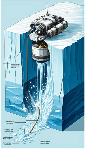A Large Machine Is Being Used To Drill Into The Side Of A Large Iceberg
