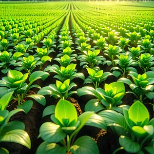 Tech Macro Photography: Agricultural Technology In Research Center With Large Field