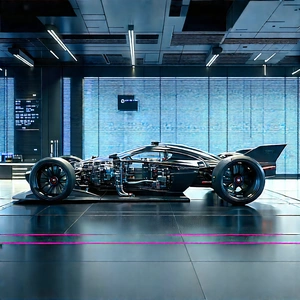 Automotive Technology In (modern:1.4) Laboratory With Black Race