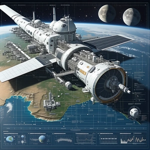 The Image Is A Futuristic Spacecraft With A Large, White, And Silver Design