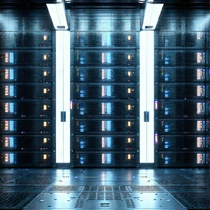 Futuristic Server Room With Image