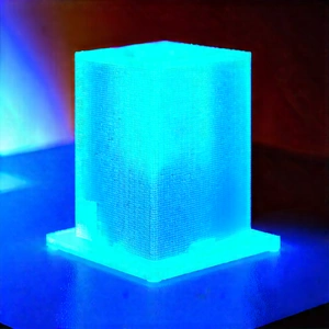 3d Printer With Blue Light Glow With Blue Light