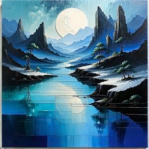 Abstract Acrylic Painting: (minimalist:1.44) Exploration With Focal Point With Painting Beautiful