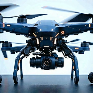 Drone With User Interface With Blue Drone