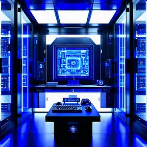 Futuristic Server Room With Image