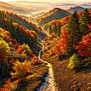 Lifestyle Aerial Photography: Autumn Hike During Festival Time With Beautiful Landscape