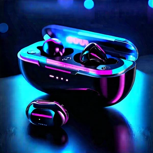 Wireless Earbuds With Digital Artwork With Pair Colorful