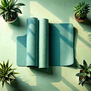 Lifestyle Isometric Design: Wellness scene with yoga mat and plants