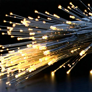 Close-up Of Fiber Optic Cables With Close-up Wire