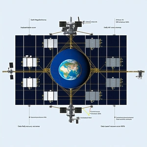 large, detailed diagram satellite displayed