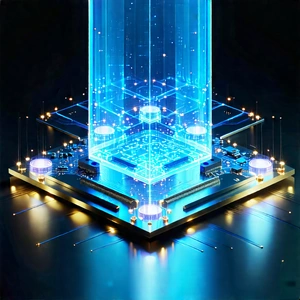Quantum Computer With Holographic Projection With Blue White