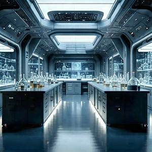 (futuristic:1.13) Research Laboratory With Image, There