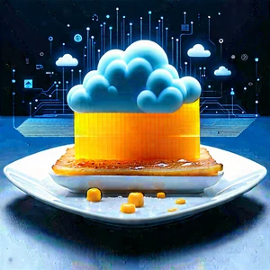 Cloud Computing Visualization With Plate Food