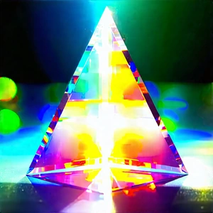 Abstract Glitch Art: Triangular Composition With Prismatic Light With Colorful, Three-sided