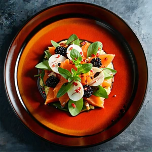 Lifestyle Editorial Photography: Plant-based Dish Prepared With Artistic Presentation With Plate Variety