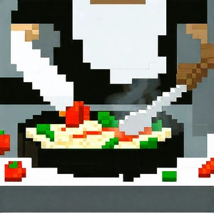 Lifestyle Voxel Art: Cooking class with colleagues