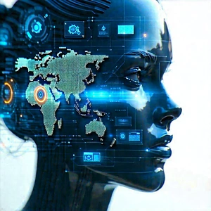 Tech Infographic Style: Digital transformation visualization