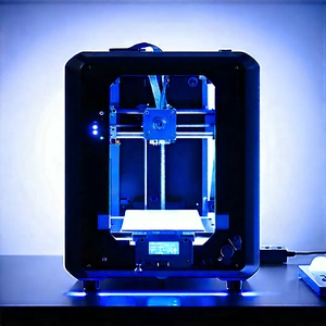 3d Printer With Blue Light Glow With Blue Printer