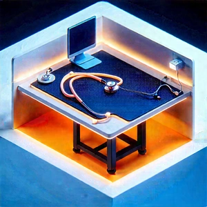 Healthcare Technology In Tech Office With Computer Desk