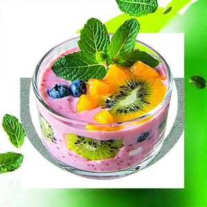 Lifestyle Macro Photography: Smoothie Bowl Prepared With Organic Components With Glass Bowl
