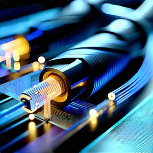 Close-up of fiber optic cables