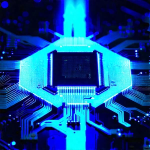 Microchip with blue light (glow:1.14)
