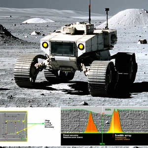 A White Robotic Vehicle, Possibly A Rover, Driving On A Rocky Surface