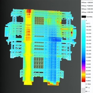 A 3d Model Of A Building Is Displayed On A Computer Screen