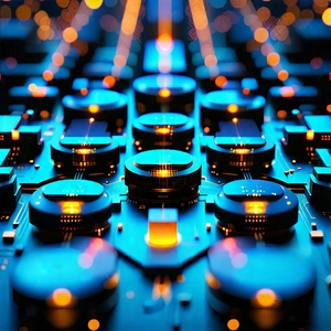 Tech Digital Illustration: Close-up of sensor array