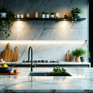 Lifestyle Commercial Photography: Modern Kitchen With Minimalist Decor With Kitchen Sink