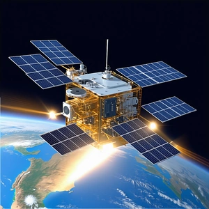 A Space Station With A Large Satellite Dish On Top Of It